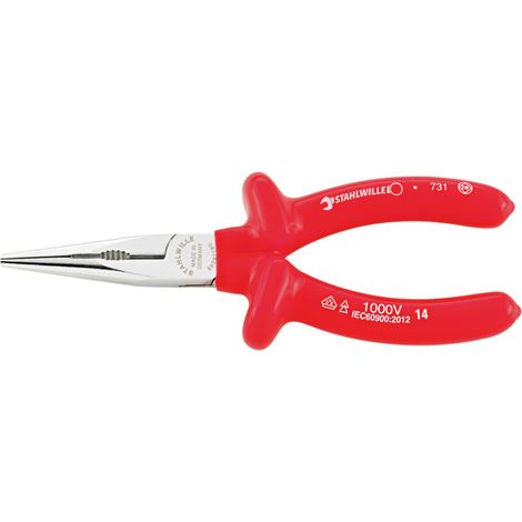 STAHLWILLE 65297200 - pince de errage incurvée demi-ronde bord 7 6529 VDE 200