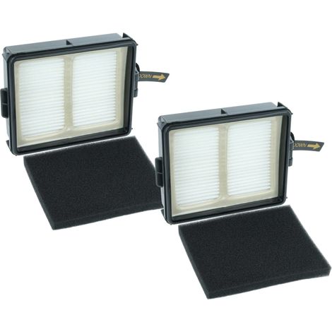 vhbw 2x filtro sostituisce Shark XHFIW1000, XPRFIW1000 per aspirapolvere - filtro combinato (prefiltro + filtro HEPA) nero / bianco