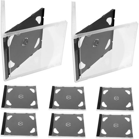 6pièces Boîtier CD Transparent Étuis CD Simples Rangement pour Disques Supports Dvd Portables Organisateurs de Protection (1/5)
