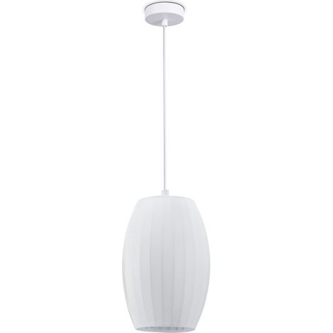 Paco Home Lámpara Colgante  Luminaria De Suspensión Salón Dormitorio Comedor Moderna Nylon E27 Blanco, Lámpara colgante - Tipo 4