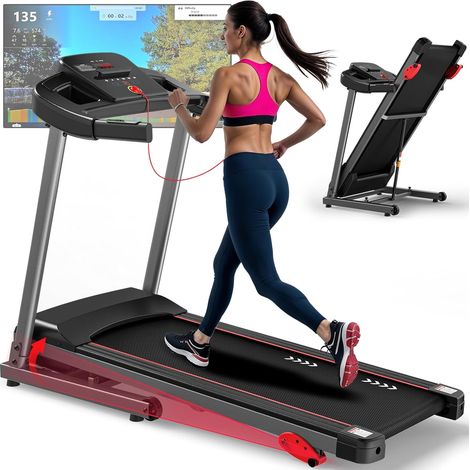 T300 - Tapis de course - Modèle T300 - Noir - 38.4 kg - État neuf - Tapis de Course Fitness et marche Pliable, Inclinable, 12 km/h, Moteur 2,5 ch, 3 Options D'inclinaison, Capacité de Charge 120 kg, A (1/5)