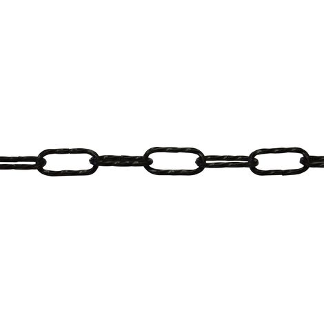Corderie Italiane 006007258 Catena Genovese, Filo Quadro Ritorto, Nera, 3.5 x 38 x 12 mm, 1.5 m