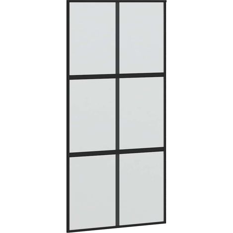 Maison Exclusive - Schiebetür Schwarz 102,5x205 cm Hartglas und A