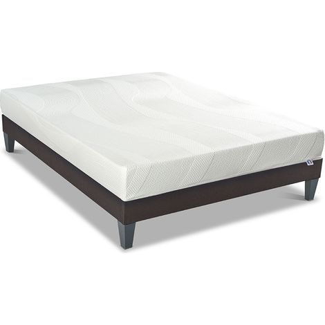 BELLECOUR LITERIE Ensemble PARIS 140x190 cm Matelas Mémoire de forme + Sommier Bois (1/5)