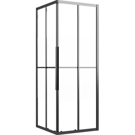 Cabine de douche ESG semi-dépoli 80x80x180 cm Noir (1/5)