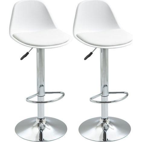SET 2 SGABELLI GIREVOLI POGGIAPIEDI E ALTEZZA REGOLABILE 40X42X82-104CM (1/5)