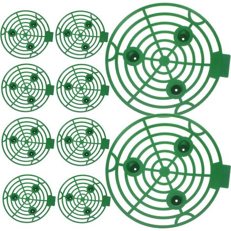 Supports pour fraisiers et plantes de jardinage, 10 pièces, étagères en plastique vert (1/5)