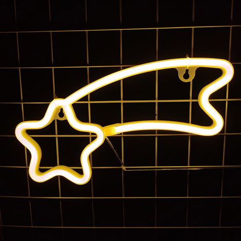 Luminaire Led Météore - Décoration Murale pour Chambre - Lumière Néon Créative - Fonctionne sur Piles AA - Longueur 36 cm (1/2)