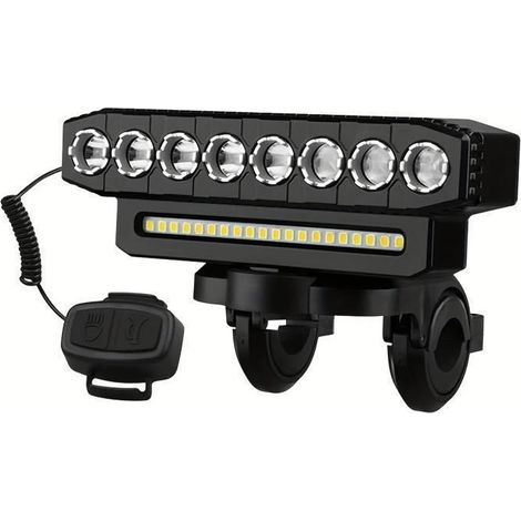 lampe de vélo LED, 6 modes, rechargeable par USB-C, avec haut-parleur intégré, idéale pour les randonnées nocturnes. (1/5)