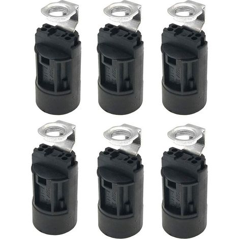 6pcs E14 Bougie Ampoule Titulaire Base de Lampe en Plastique Support de Douille de Lampe pour Fabrication de Lampes Lustre Restauration Lampe Projet de Finition (1/4)