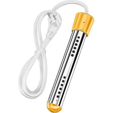 Quick Heating Portable Immersion Water Heater with 304 Stainless Steel Guard, Anti-scalding Bucket Heater, Immersion Heater for Indoor & Outdoor (Yellow)