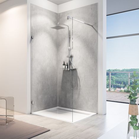 ECHANTILLON - Panneau mural Béton ciré, revêtement pour douche et salle de bain, DécoDesign SOFTTOUCH, Schulte
