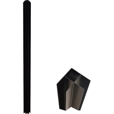 Palo d'angolo per vetrata atelier 105 cm in Alluminio termolaccato Nero - BAYVIEW