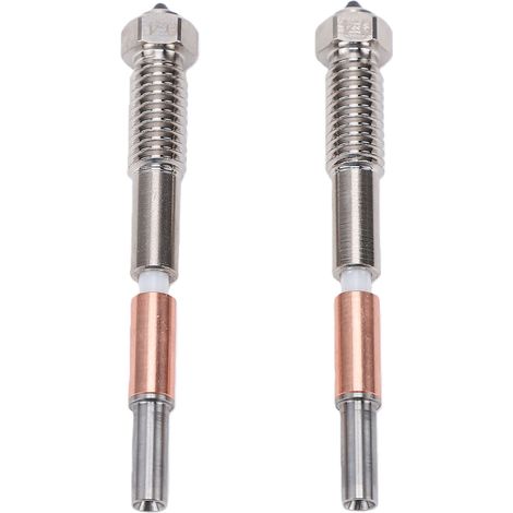 Buse de remplacement bimétallique pour imprimante 3D QIDI Q2 Q2C, 0.4mm, en acier trempé avec Tube de gorge en céramique, 2 pièces (1/5)