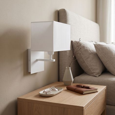 Aplique de Pared Blanco y Pantalla Blanca  Serie ANASTASIA (1/5)