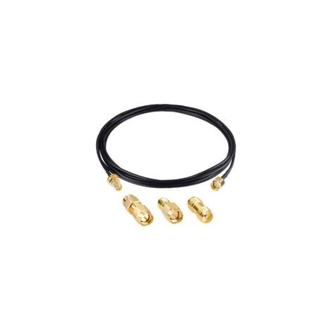 Cable coaxial SMA macho a SMA hembra, RG174 para montaje en panel, 3 m (10 pies) con 3 adaptadores coaxiales SMA - Crezuo