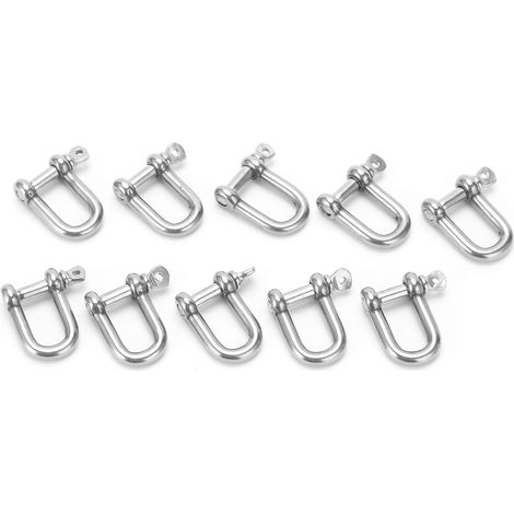 10 Pièces Manille Droite M5 en Acier Inoxydable Type D pour Câbles et Chaînes avec Crochet de Levage à Vis (1/5)
