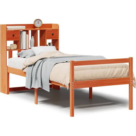 Maison Exclusive - Cama con estantería sin colchón madera maciza (1/5)