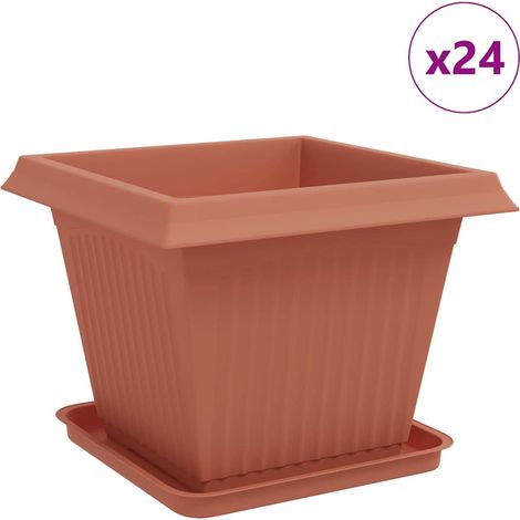 Maison Exclusive - Vasi per Piante 24 pcs Rosso Mattone 43 x 43 x 33,5 cm Plastica