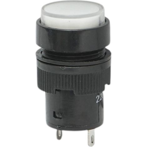 Indicatore di segnale industriale LED bianco 220V Ø 16mm Breckner Germany (1/4)