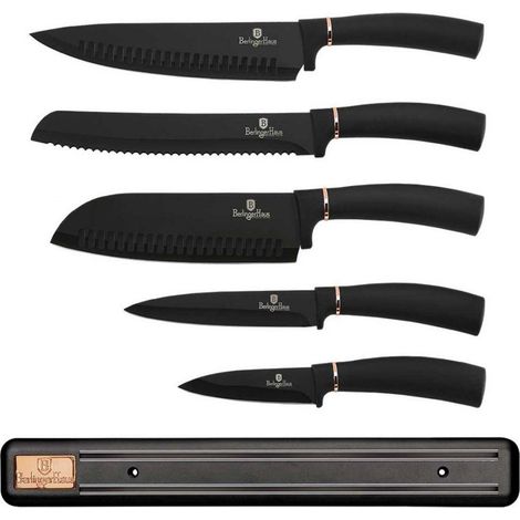Berlinger Haus Black Rose set di coltelli neri in oro rosato