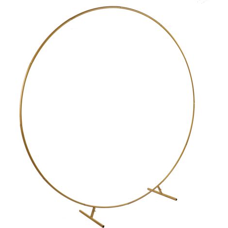 Arche de mariage ronde en fer doré, support pour fond de scène, idéale pour la Saint-Valentin, un mariage, un anniversaire ou Noël. Hauteur : 2 m (6,7 pi). (1/5)