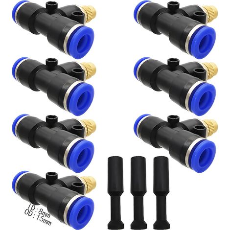 Buse d'atomisation réglable, 6 pièces buse de brumisation en laiton Connectez un tube d'intubation rapide 12 mm + 3 blocage pour le dépoussiérage, refroidissement industriel, etc. Brun Foncé - (1/5)