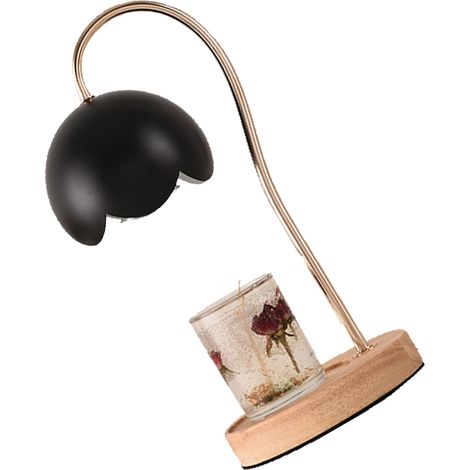 Duftkerzenwärmer-Lampe, Duftwachsdiffusor, einstellbare Intensität, Metalllaterne mit Holzsockel, fürs Schlafzimmer, europäischer Stecker (1/5)