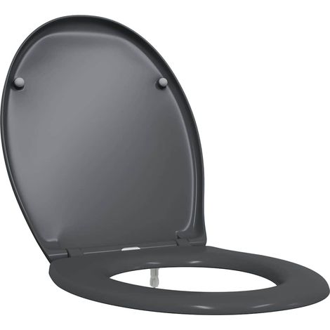 vidaXL Asiento de WC Antracita 47 x 37 x 4 cm Duroplast (1/2)