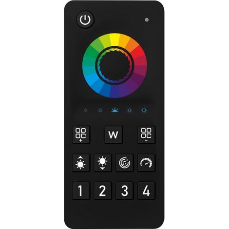Telecomando RF 2.4G per Centralina Controller RGBW 3V con Pile AAA (Escluso) 4 Canali RGBW CLC104W Nero