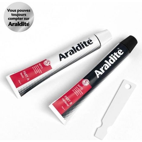 Cola epóxica bi-componente - CYANOLIT - Araldite - Rápido - 2 x 15 ml - Fraguado rápido - Alta resistencia - Multi-materiales (1/4)