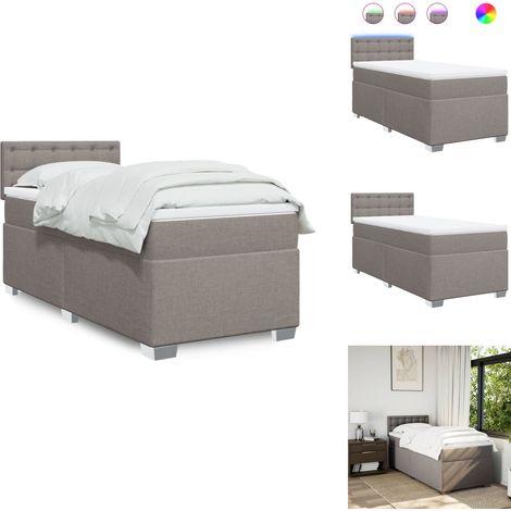 Boxspringbett mit Matratze Taupe 90x200 cm Stoff - Boxspringbett - Doppelbett - Bettenrahmen - Schlafsystem - Liegekomfort (1/5)