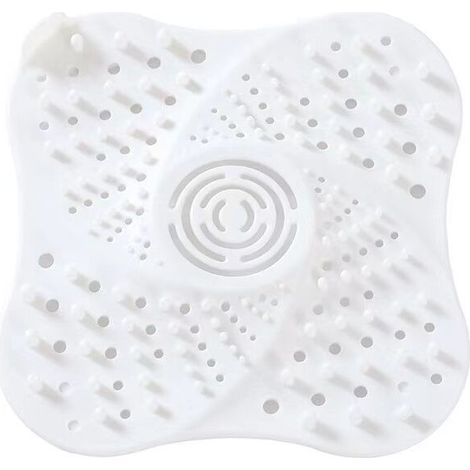 1 pièces attrape cheveux douche,filtre a cheveux pour douche avec Ventouse tamis evier bouchon baignoire anti cheveux filtre bonde douche filtre baignoire pour Cuisine lavabo salle de bain Blanc (1/4)
