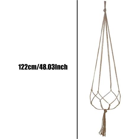 Lot de 2 Suspension Plante pour Pot de Fleurs Cache-Pots Suspension en Corde Suspension Plante Macramé Porte Décoration pour Interieur et Extérieur Suspendue Décoration Balcon Maison (122cm) (1/4)