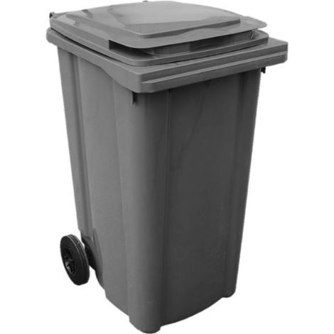 Bidone Pattumiera Immondizia con Ruote Grigio 240 Litri (1/2)