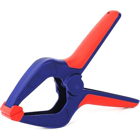 19-mm-Federklemme mit ergonomischem Griff aus verstärktem Nylon in Blau und Rot