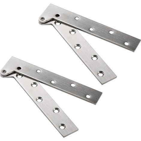 Due cerniere girevoli per ante, con apertura a 180 gradi, in acciaio inox, adatte per ante a libro (150 mm). (1/5)