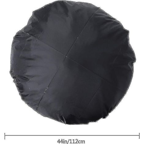 Housse de protection ronde noire imperméable pour barbecue d'extérieur (112 cm) - Housse anti-poussière pour brasero de terrasse (1/5)