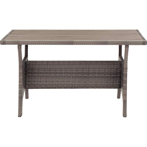 Maison Exclusive - Gartentisch Grau 120x70x66 cm Poly Rattan (1/5)