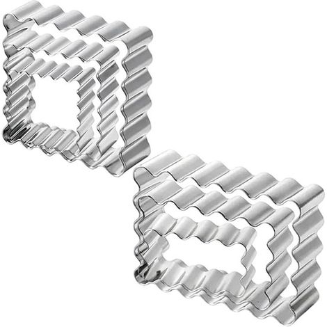 Set di 6 formine per biscotti, aiuto in cucina, 6 misure, a coste, utensili da forno, set di formine per biscotti, formine in acciaio inossidabile, stampo da forno (1/5)