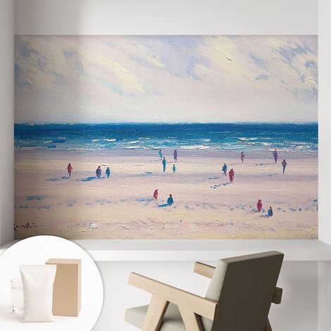 Papier peint intissé pour salon chambre à coucher peint imprimé pour mur - Colle incluse gratuite Paysage marin 104x70 cm (1/5)