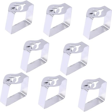 8 pièces Pince de Nappe Acier Inoxydable Clips pour Fixer Votre Nappe Fête et Pique (1/5)