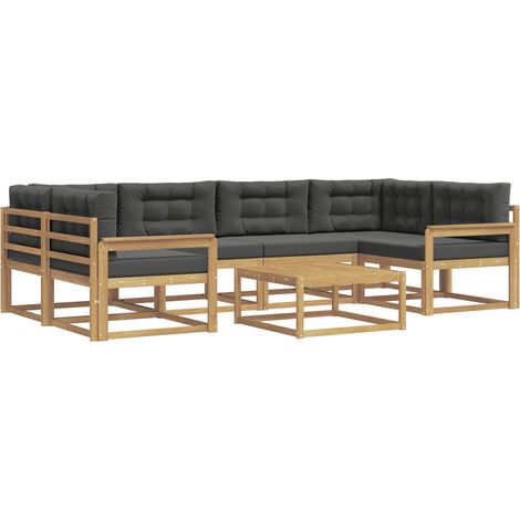 Conjunto de sofás de exterior 5 uds. Blanco y Antracita vidaXL (1/5)