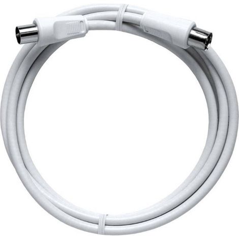 Câble de raccordement Axing BAK 150-90 [1x antenne mâle 75 Ω - 1x antenne femelle 75 Ω] 1.50 m blanc (1/2)
