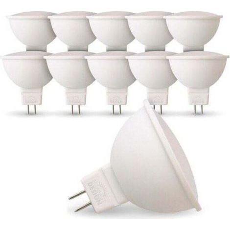 Lot de 10 Ampoules LED GU5.3 MR16 12V 5W Eq 40W Température de Couleur: Blanc chaud 2700K (1/4)