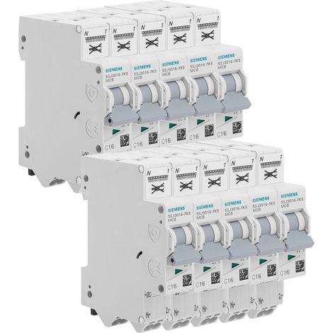 SIEMENS Lot de 10 disjoncteurs Auto P+N 16A