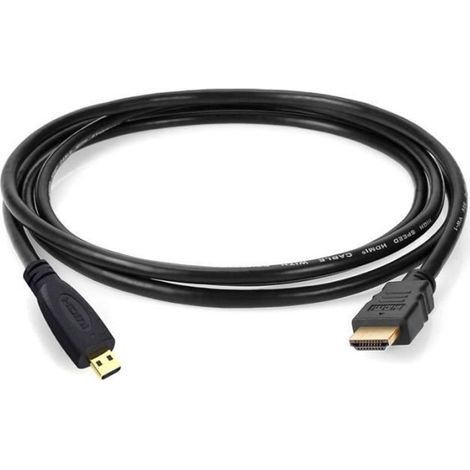 Câble HDMI Micro D - REEKIN - Pour GoPro Hero3 - Highspeed 3D - Connecteur plaqué or - Noir