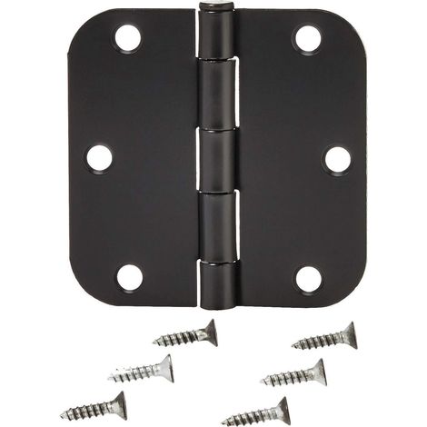 Paumelle de porte silencieuse, charnière mate fenêtre et porte, 88 x 88 x 2,2 mm, bronze noir, lot de 4 pièces (1/2)