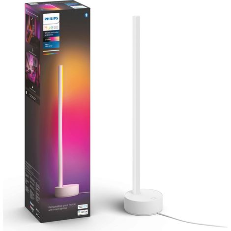 Philips Hue White and Color Ambiance Gradient Signe, Lampada da Tavolo LED, Smart, 16 Milioni di Colori, con Bluetooth, Bianca (1/4)
