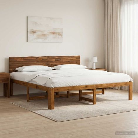 vidaXL Cama doble con cabecero ROSTOCK Natural 200 x 200 cm (1/5)